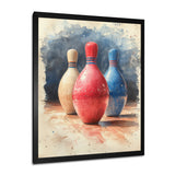 Pink And Blue Bowling Pinsetters Rhythm I - Bowling Canvas Wall Art