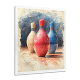 Pink And Blue Bowling Pinsetters Rhythm I - Bowling Canvas Wall Art