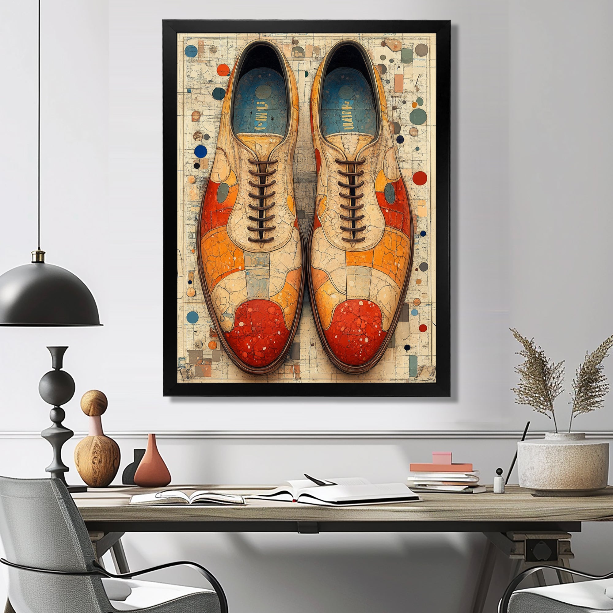 Orange And Yellow Bowling Shoe Rental - Bowling Canvas Wall Art