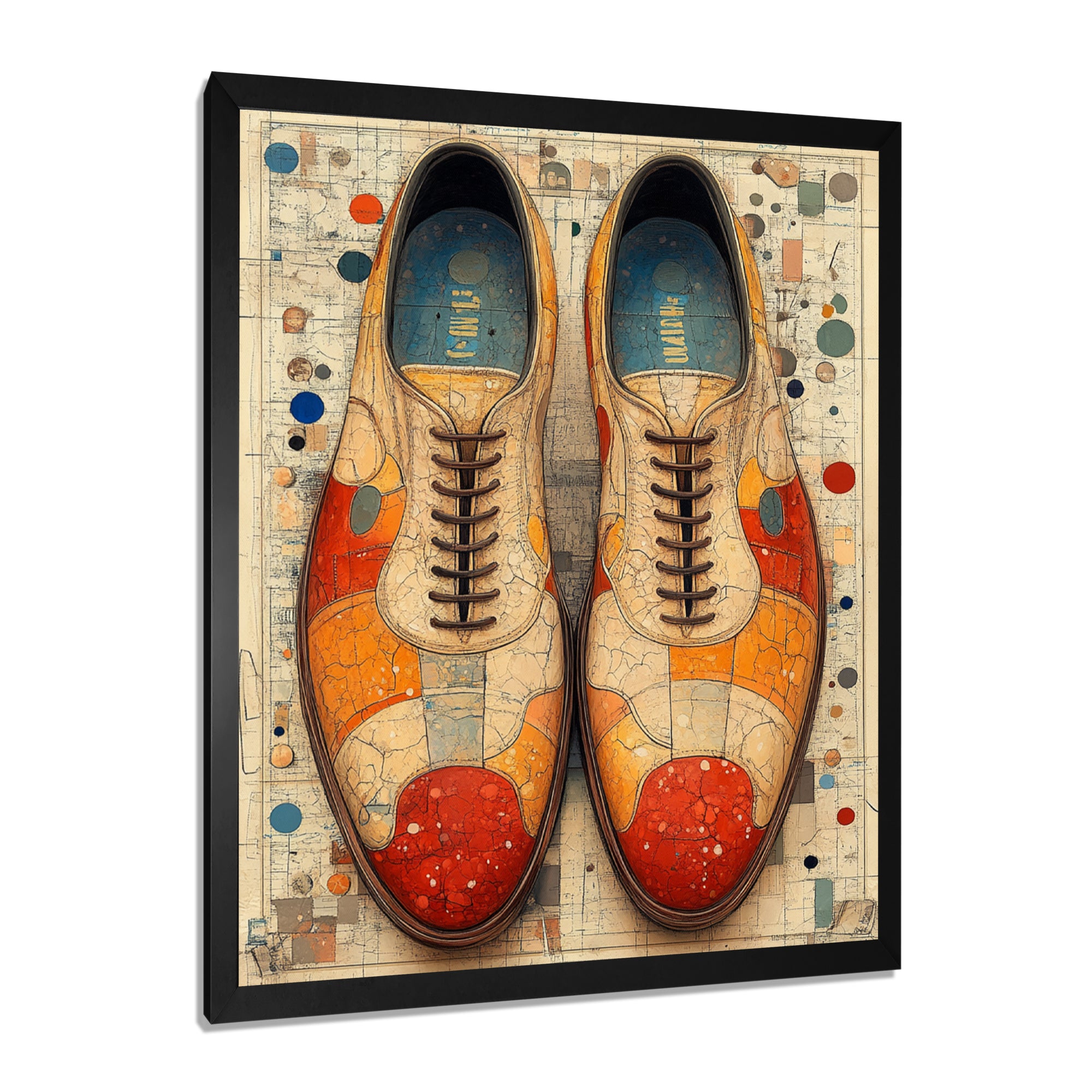 Orange And Yellow Bowling Shoe Rental - Bowling Canvas Wall Art