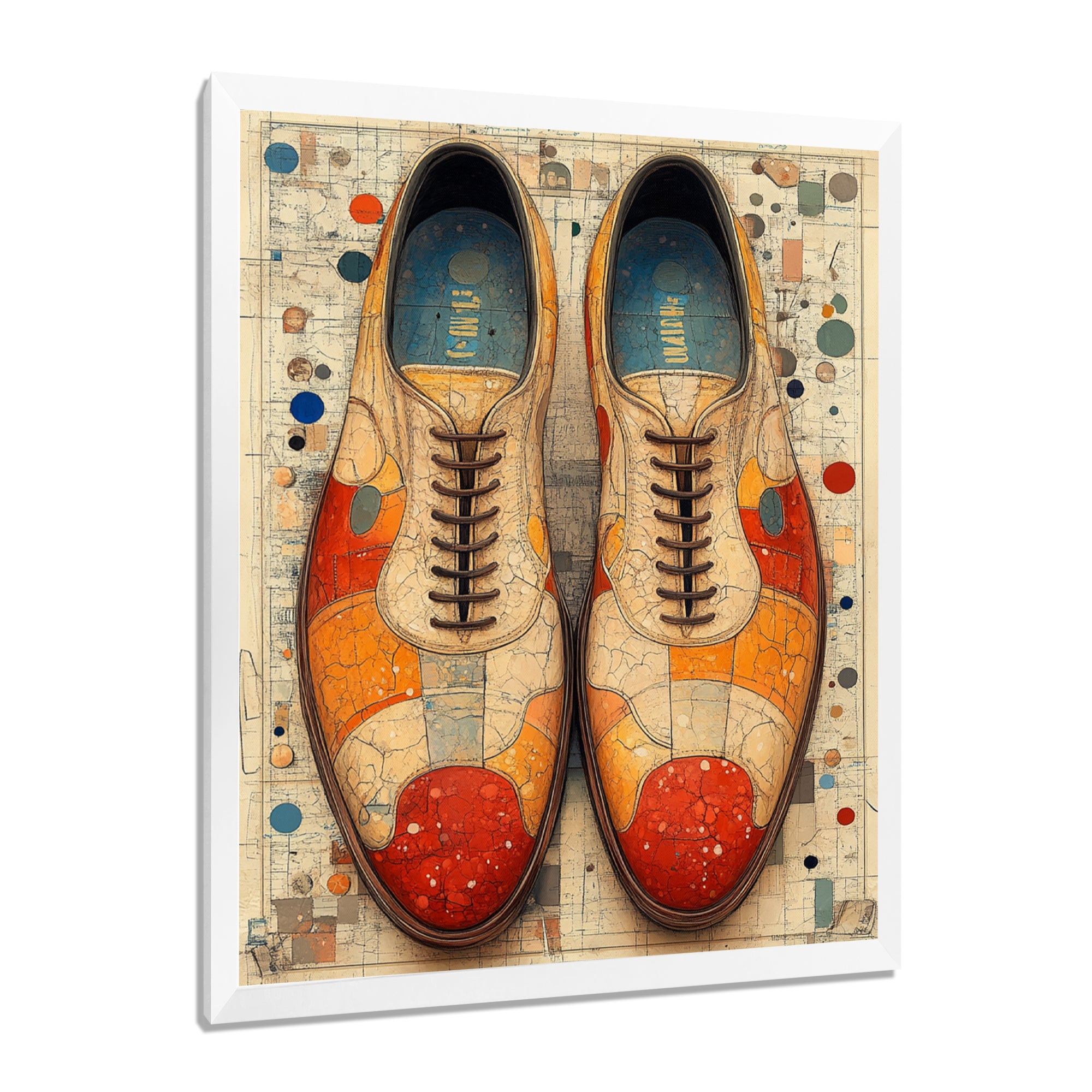 Orange And Yellow Bowling Shoe Rental - Bowling Canvas Wall Art