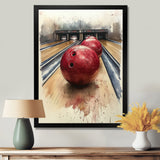 Red And Grey Bowling Spare Shot Focus - Bowling Canvas Wall Art
