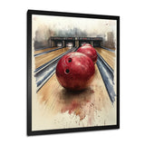 Red And Grey Bowling Spare Shot Focus - Bowling Canvas Wall Art