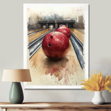 Red And Grey Bowling Spare Shot Focus - Bowling Canvas Wall Art