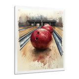 Red And Grey Bowling Spare Shot Focus - Bowling Canvas Wall Art
