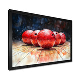 Red And Black Bowling Spare Shot Focus - Bowling Canvas Wall Art