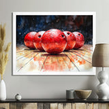 Red And Black Bowling Spare Shot Focus - Bowling Canvas Wall Art