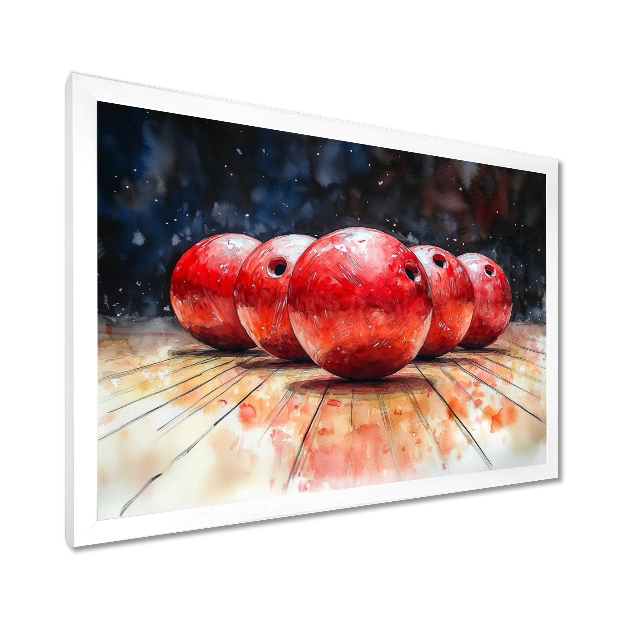 Red And Black Bowling Spare Shot Focus - Bowling Canvas Wall Art