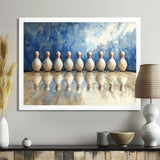 Blue And White Bowling Split Decision - Bowling Canvas Wall Art