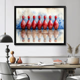 Red And Blue Bowling Split Decision - Bowling Canvas Wall Art