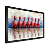 Red And Blue Bowling Split Decision - Bowling Canvas Wall Art