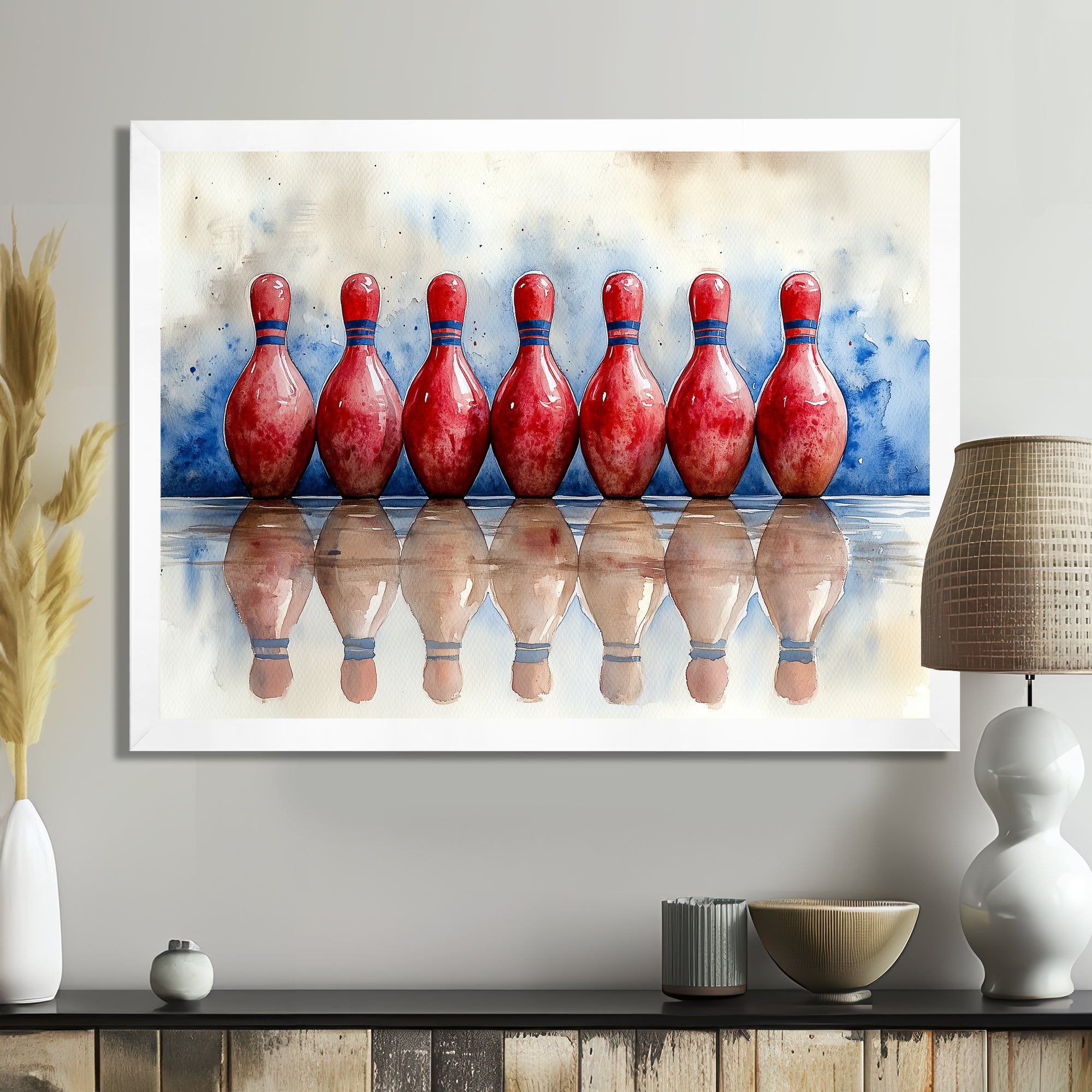 Red And Blue Bowling Split Decision - Bowling Canvas Wall Art