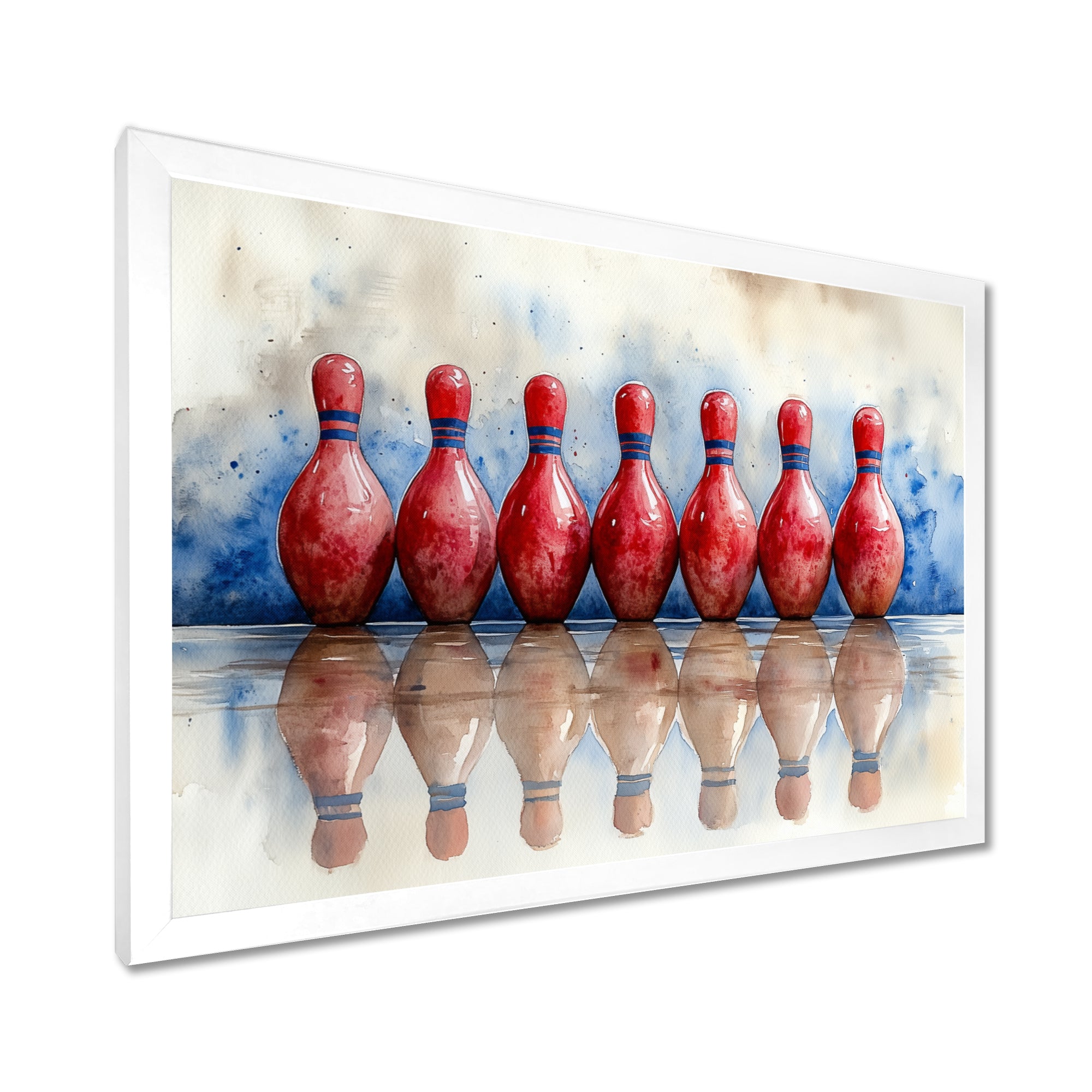Red And Blue Bowling Split Decision - Bowling Canvas Wall Art