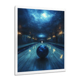 Blue And Black Bowling Strike Zone - Bowling Canvas Wall Art