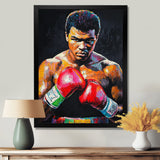 Red And Green Sport Boxing Mohamad Ali Art I - Sport Boxing Canvas Wall Art