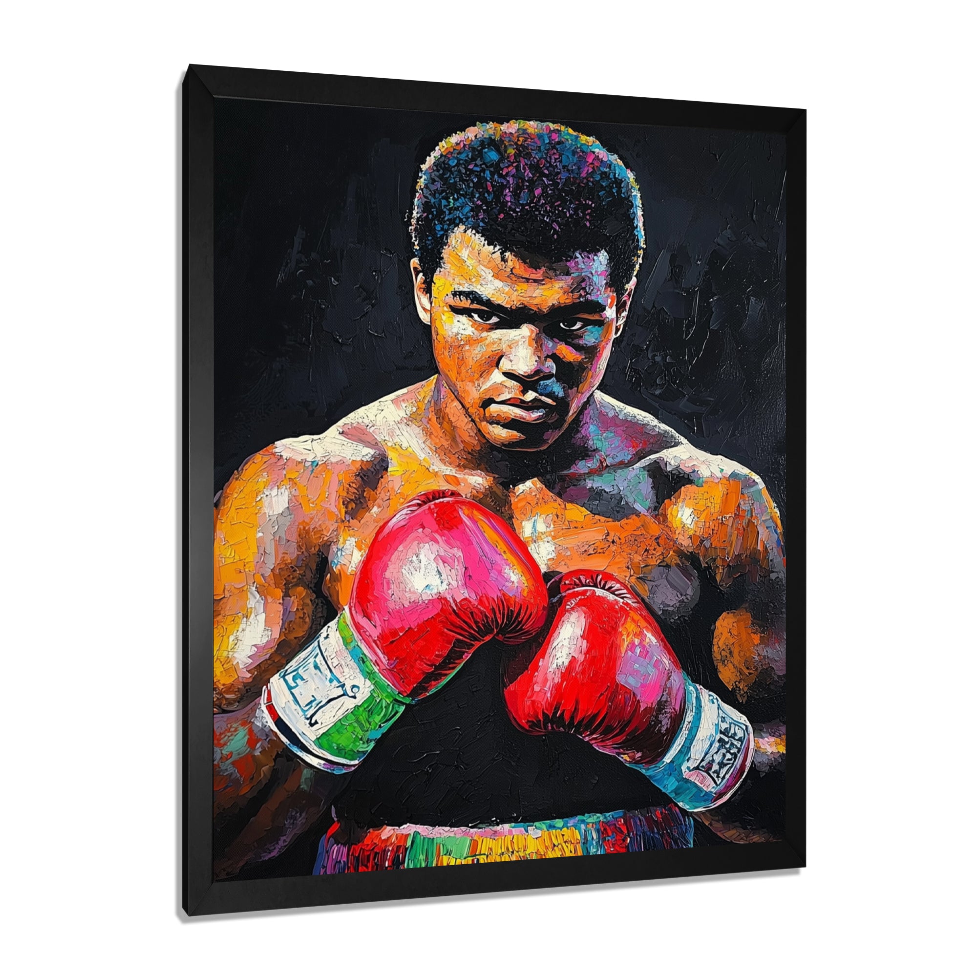 Red And Green Sport Boxing Mohamad Ali Art I - Sport Boxing Canvas Wall Art