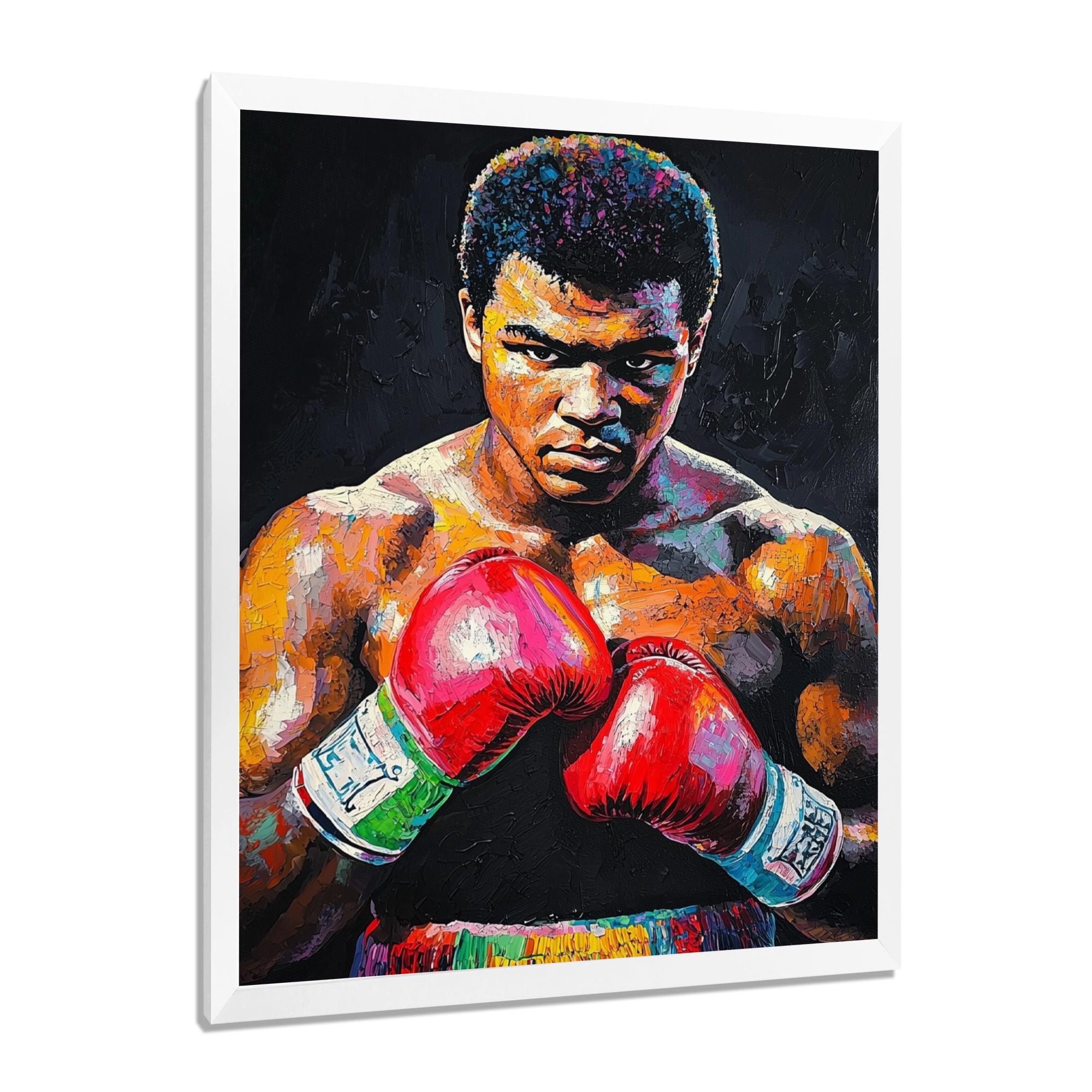 Red And Green Sport Boxing Mohamad Ali Art I - Sport Boxing Canvas Wall Art
