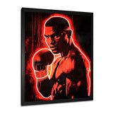 Neon Style Painting Of Mike Tyson - Sport Boxing Canvas Wall Art