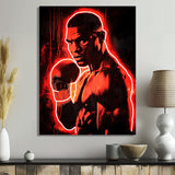 Neon Style Painting Of Mike Tyson - Sport Boxing Canvas Wall Art