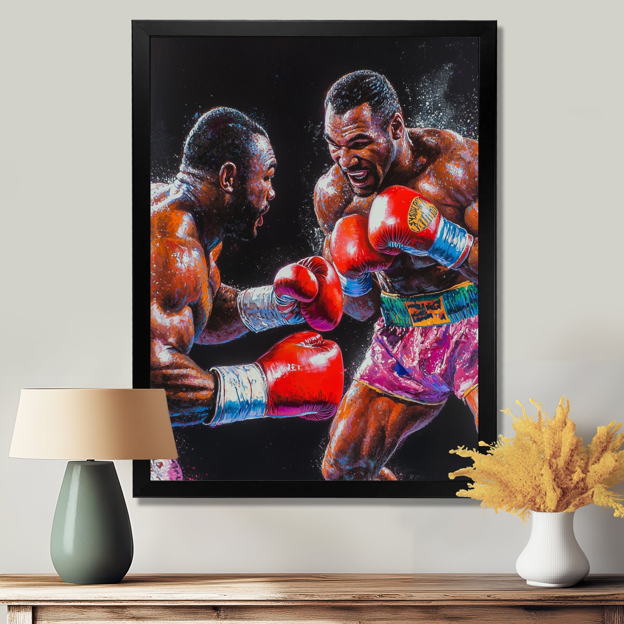 Red And Black Boxing Championship I - Sport Boxing Canvas Wall Art