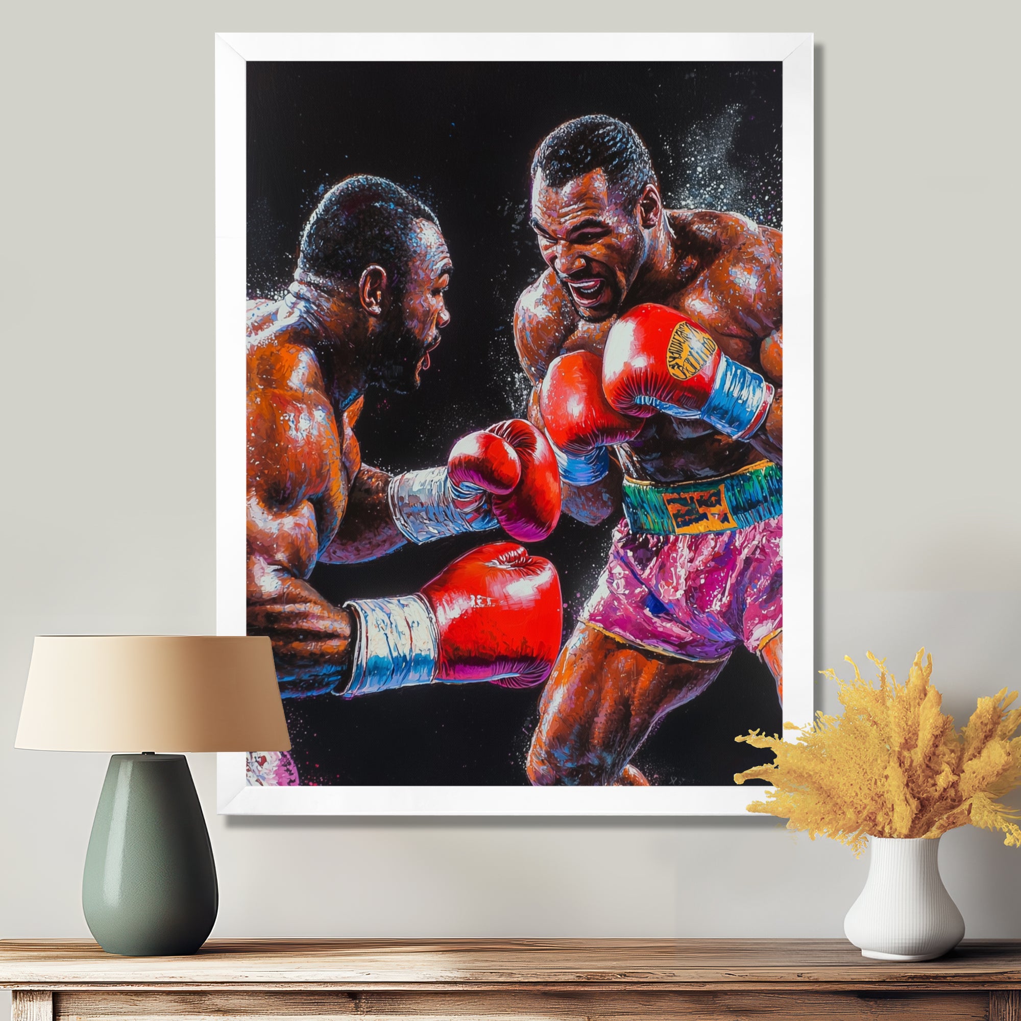 Red And Black Boxing Championship I - Sport Boxing Canvas Wall Art