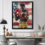 Red And White Sport Boxing Apollo Creed I - Sport Boxing Canvas Wall Art