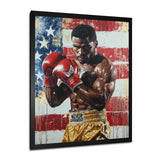 Red And White Sport Boxing Apollo Creed I - Sport Boxing Canvas Wall Art
