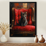 Red And Gold Cat Roaring Kitty Sophisticate - Cat Large Canvas Wall Art