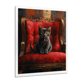 Red And Gold Cat Roaring Kitty Sophisticate - Cat Large Canvas Wall Art