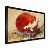White And Red Koi Fish Chinese Zodiac - Koi's Fish Bedroom Wall Art