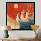 Blue And Orange Bird Spirit Guardians - Bird Wall Decor