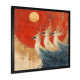 Blue And Orange Bird Spirit Guardians - Bird Wall Decor