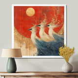 Blue And Orange Bird Spirit Guardians - Bird Wall Decor