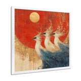 Blue And Orange Bird Spirit Guardians - Bird Wall Decor