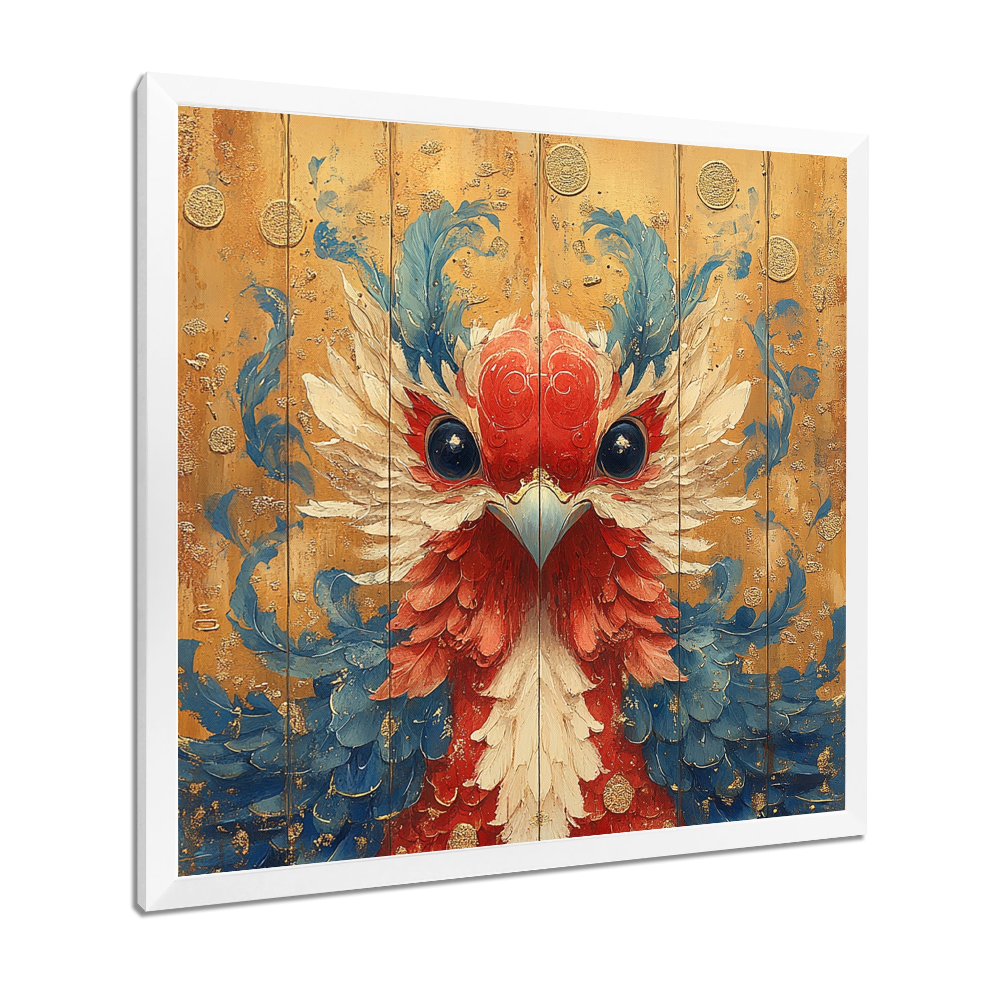 Red And Blue Bird Spirit Guardian - Bird Wall Art Prints