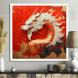 White And Orange Dragon Spirit - White Dragons Wall Art