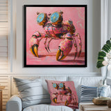 Pink And Blue Crab A Walking Robot Crab - Pink Crab Wall Art