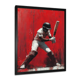 Red And Black Sport Cricket Fast Bowling I - Cricket Sport Canvas Wall Art