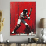 Red And Black Sport Cricket Fast Bowling I - Cricket Sport Canvas Wall Art