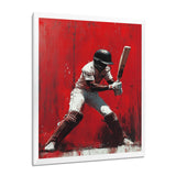 Red And Black Sport Cricket Fast Bowling I - Cricket Sport Canvas Wall Art