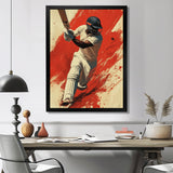 White And Red Sport Cricket Indian Cricket Sport - Cricket Sport Canvas Wall Art