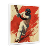 White And Red Sport Cricket Indian Cricket Sport - Cricket Sport Canvas Wall Art