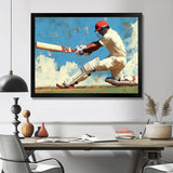 White And Blue Sport Cricket Indian Cricket Sport - Cricket Sport Canvas Wall Art