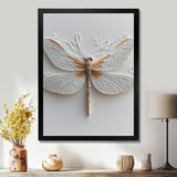 White And Gold Dragonfly Moonlit Magic - Dragonfly Bedroom Wall Art