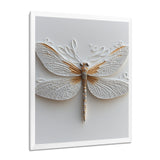 White And Gold Dragonfly Moonlit Magic - Dragonfly Bedroom Wall Art