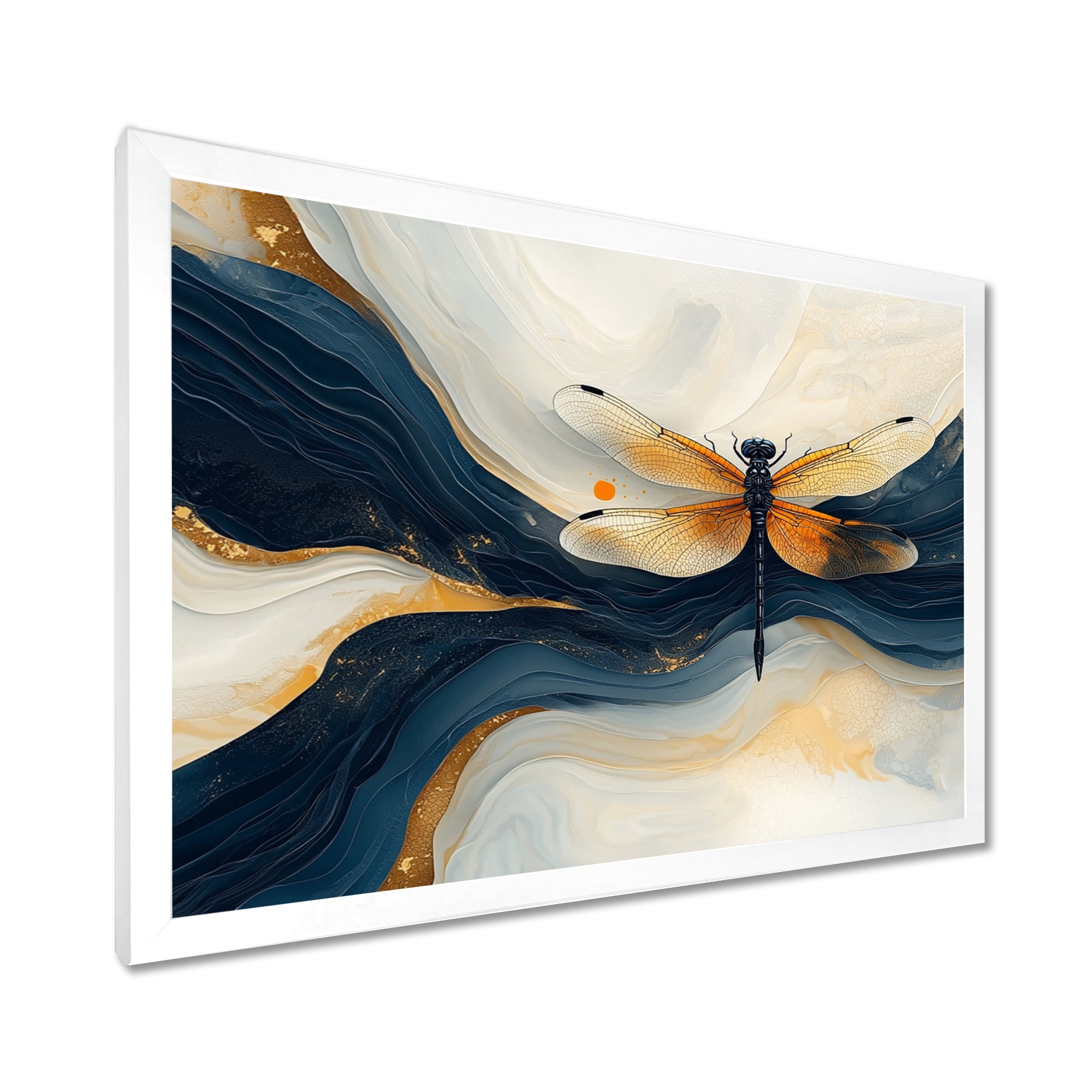 Yellow And Blue Dragonfly Sky Dancer - Dragonfly Wall Art Prints