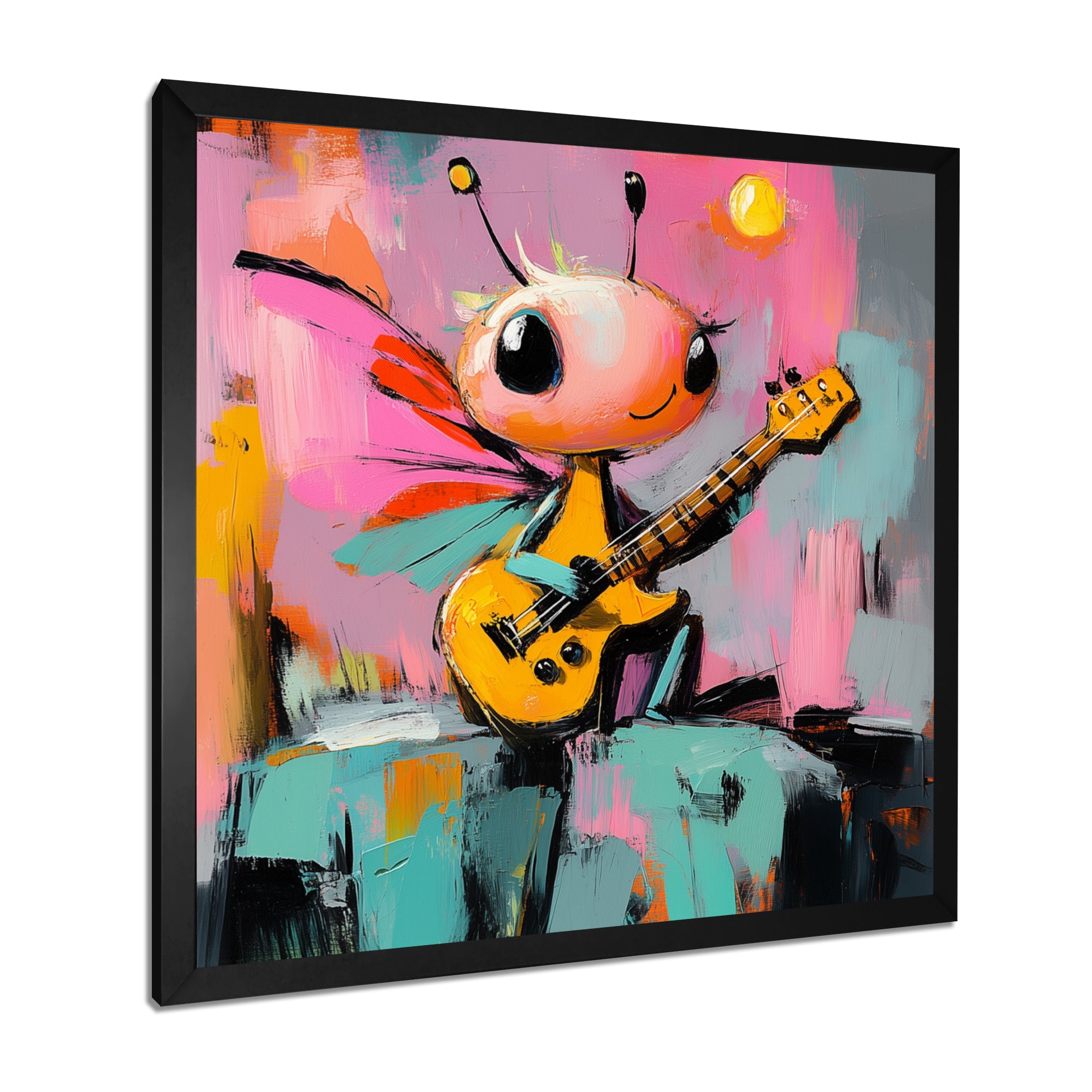 Nursery Dragonfly Playing Guitar - Dragonfly Wall Art Prints