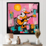 Nursery Duck Playing Guitar - Pink Duck Wall Art