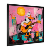 Nursery Duck Playing Guitar - Pink Duck Wall Art