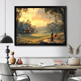 Green Golf Course With Cozy Lodge I - Golf Canvas Wall Art